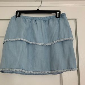 Cloth and Stone Strapless Chambray Top